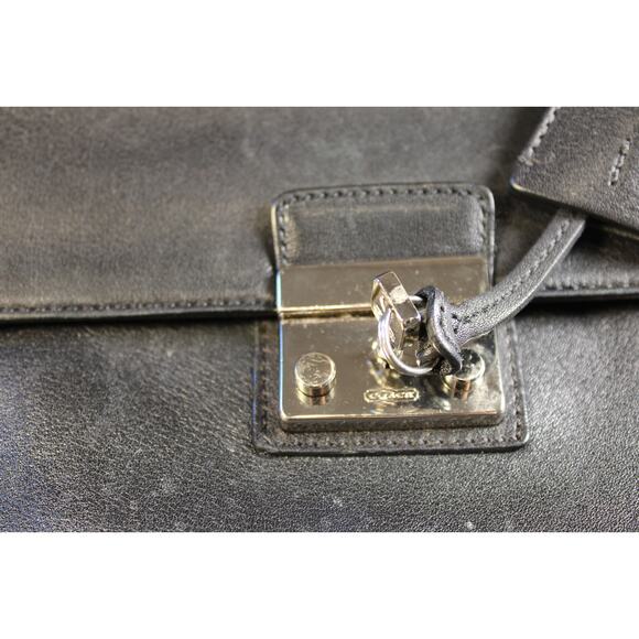 coach black leather messenger bag - Picture 2 of 11